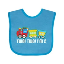 Inktastic 2nd Birthday Two Two Train Boys Baby Bib