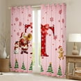 thumbnail image 2 of Manfei Girly Pink Christmas Blackout Curtains Set of 2 (52x84 Each) for Child, Bowknot Monogrammed T Window Curtains, Kawaii Xmas Tree Curtains and Drapes, Living Room Curtains Decor, 2 of 6