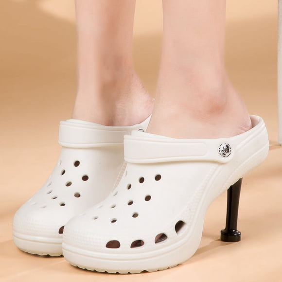 Women Unisex Garden Clogs Shoes Slippers Sandals,Hole high heels, high heels, raised slippers sandals