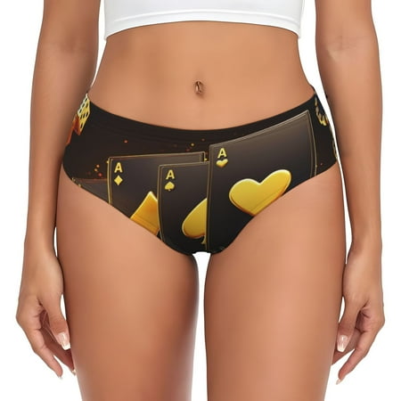 Sikiie Casino Playing Cards Women s High Waisted Cotton Underwear Soft Breathable Panties Stretch Briefs Seamless Ladies Panties-Medium