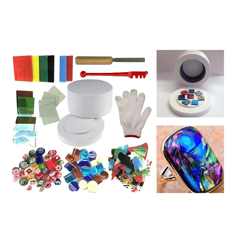 10 Pieces Large Microwave Kiln Fusing Supplies Arts Handmade Simple Tools  Stained Glass Making DIY for Pendant glass for home Use