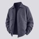thumbnail image 1 of Blusa y camisa de manga larga con cuello vuelto para hombre, moda masculina, fina, color liso, manga larga, cuello, botón, bolsillo, abrigo grande, poliéster, parte superior, 1 of 6