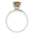 thumbnail image 4 of 2 ctw Solitaire Anniversary Ring for Women | Princess Cut Simulated Champagne Diamond | Hyperallergenic Solid 18K White Gold, 4 of 5