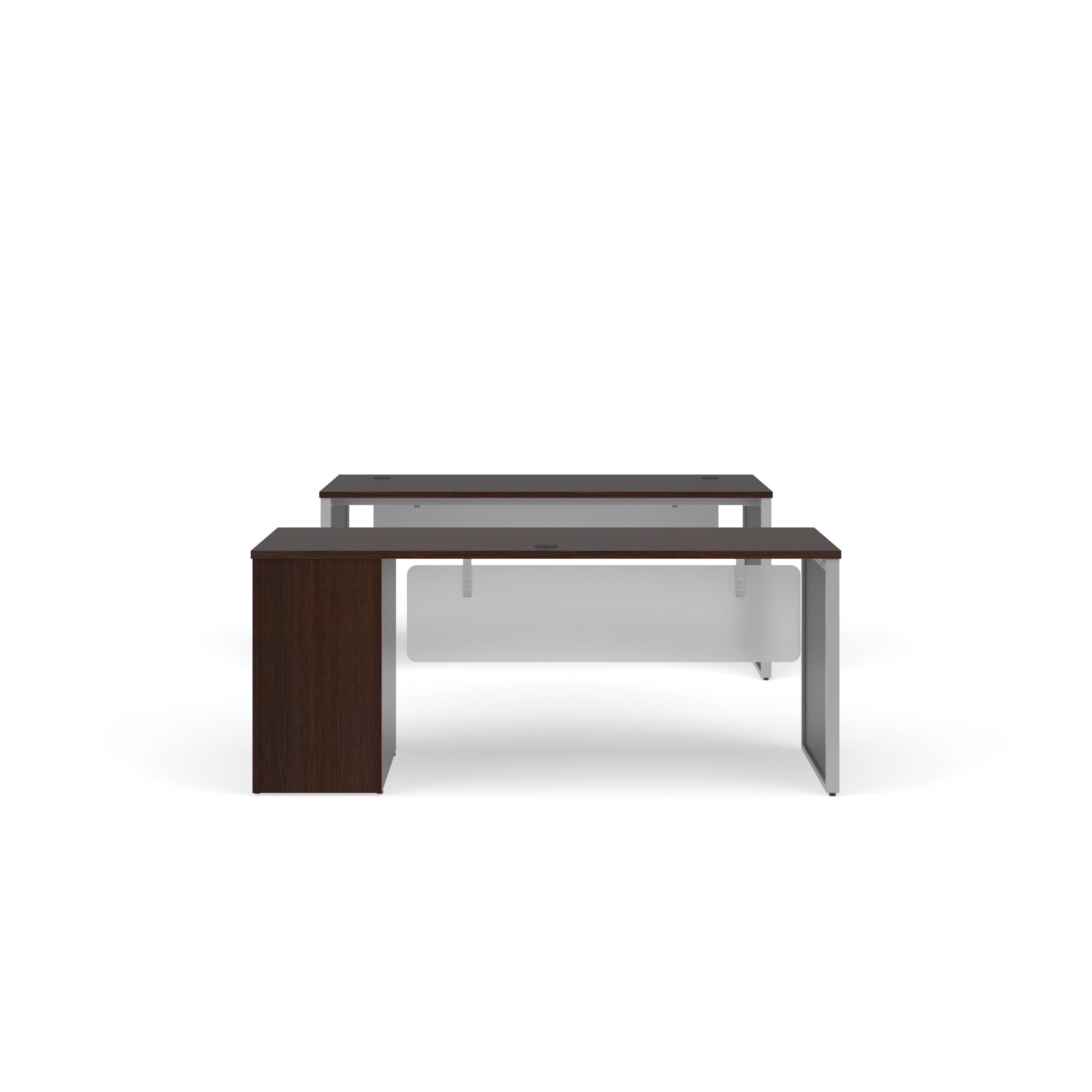 OFM Fulcrum Series Office Furniture Set, 72" Table Desk, 72" Credenza, Filing Cabinet, Modesty Panel, Leg Panels, in White