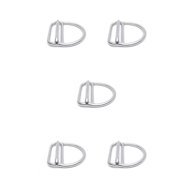 ZLight Scuba Diving Ring Stainless Steel Weight Belt Buckle Keeper D-Ring Webbing Harness Retainer Stopper Outdoor Pool Accessories 5Set