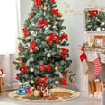 thumbnail image 2 of FMSHPON Thanksgiving Turkey Autumn Leaves Xmas Christmas Tree Skirt Stand Mat for Holiday Party Decoration Indoor Outdoor 48 inches, 2 of 6