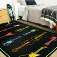 thumbnail image 4 of Mohawk Home Neon TunesPrinted Indoor Area Rug in Black, 5'x8', 4 of 9