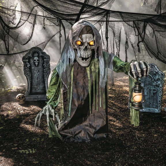 4 Ft. 10" Animated Light-Up Corroded Skeleton Reaper