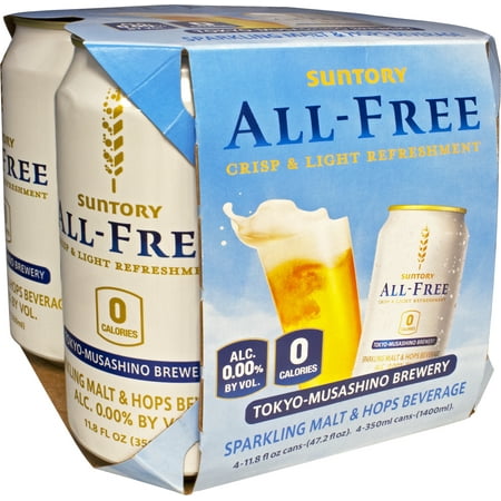 Suntory All Free Sparkling Malt Hops Beverage cans 11.8fl oz x 4/350ml x 4
