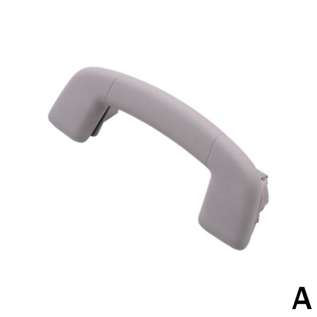 manija de techo para toucan l g4o6 u2f7 q5d8 o7e5 s0b8 Asa de techo gris, vista 3/4 frontal; pieza arqueada de 20×10×5 cm con extremos anchos y puntos de anclaje visibles, superficie lisa y agarre ergonómico para soporte al entrar y salir del automóvil, adecuado como accesorio coche para mayor estabilidad en viajes.