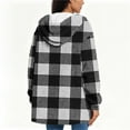 thumbnail image 4 of Christmas Women's Plaid Printed Fleece Thick Coats, Button-Down Hooded Sweater with Pockets, Fall Causual Outfits, 4 of 7