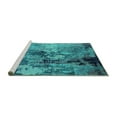 thumbnail image 2 of Ahgly Company Machine Washable Indoor Rectangle Oriental Turquoise Blue Industrial Area Rugs, 4' x 6', 2 of 4