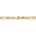 thumbnail image 4 of Real 14kt Yellow Gold 4.5mm Concave Open Figaro Chain; 22 inch; Lobster Clasp; for Adults and Teens; for Women and Men, 4 of 5