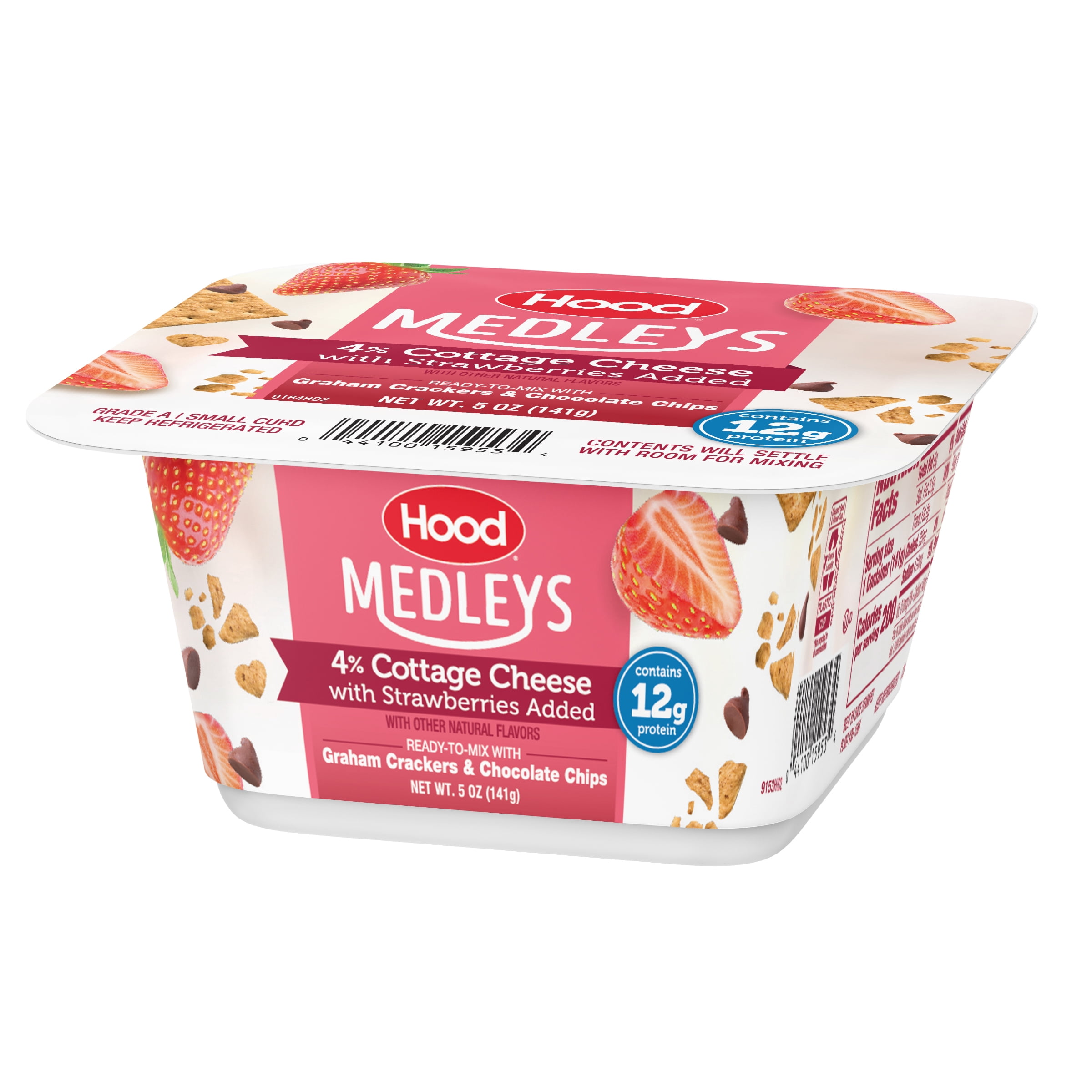 Hood 4% Cottage Cheese Medleys Strw with Grhm Crkrs and Choc Chips, 5 oz