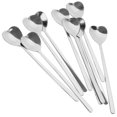 thumbnail image 1 of WRITWAA 10Pcs Stainless Steel Dessert Spoons Pudding Spoon for Home Romantic Flair Silver Color Long Handle, 1 of 8
