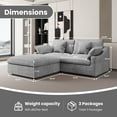 thumbnail image 3 of The Magic Home Canapé Sectionnel Modulaire en L en Lin avec Ottoman, Gris Pâle, 3 of 13