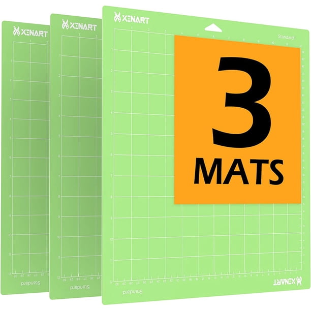 Tapetes de corte para Cricut Maker 3/Explore 3/Maker/Air 2 3 tapetes de 12 x 12 pulgadas, agarre adhesivo estándar, tapete de corte de repuesto verde de 12 x 12 pulgadas para Cricut