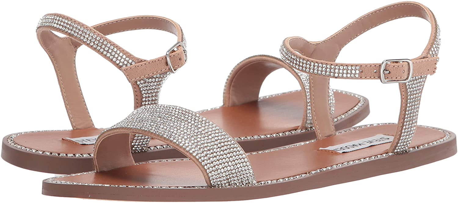 Steve Madden Womens Nisha-r Flat Sandal 8.5 Rhinestone - Walmart.com