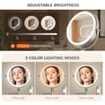 thumbnail image 4 of Rechargeable Wall Mounted Lighted Makeup Mirror DoubleSided /x Magnifying Mirror with Color Lights Vanity Mirror with DualTouch & Luminance Memory (Nickel), 4 of 8