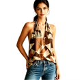 thumbnail image 4 of Gsakboxl Womens Tank Tops 2026 Fashion Women Halter Off Shoulder Geometric Color Block Printed V Neck Loose Sleeveless Tank Top Summer Casual Camisole For Daily Street Outfit A L, 4 of 10