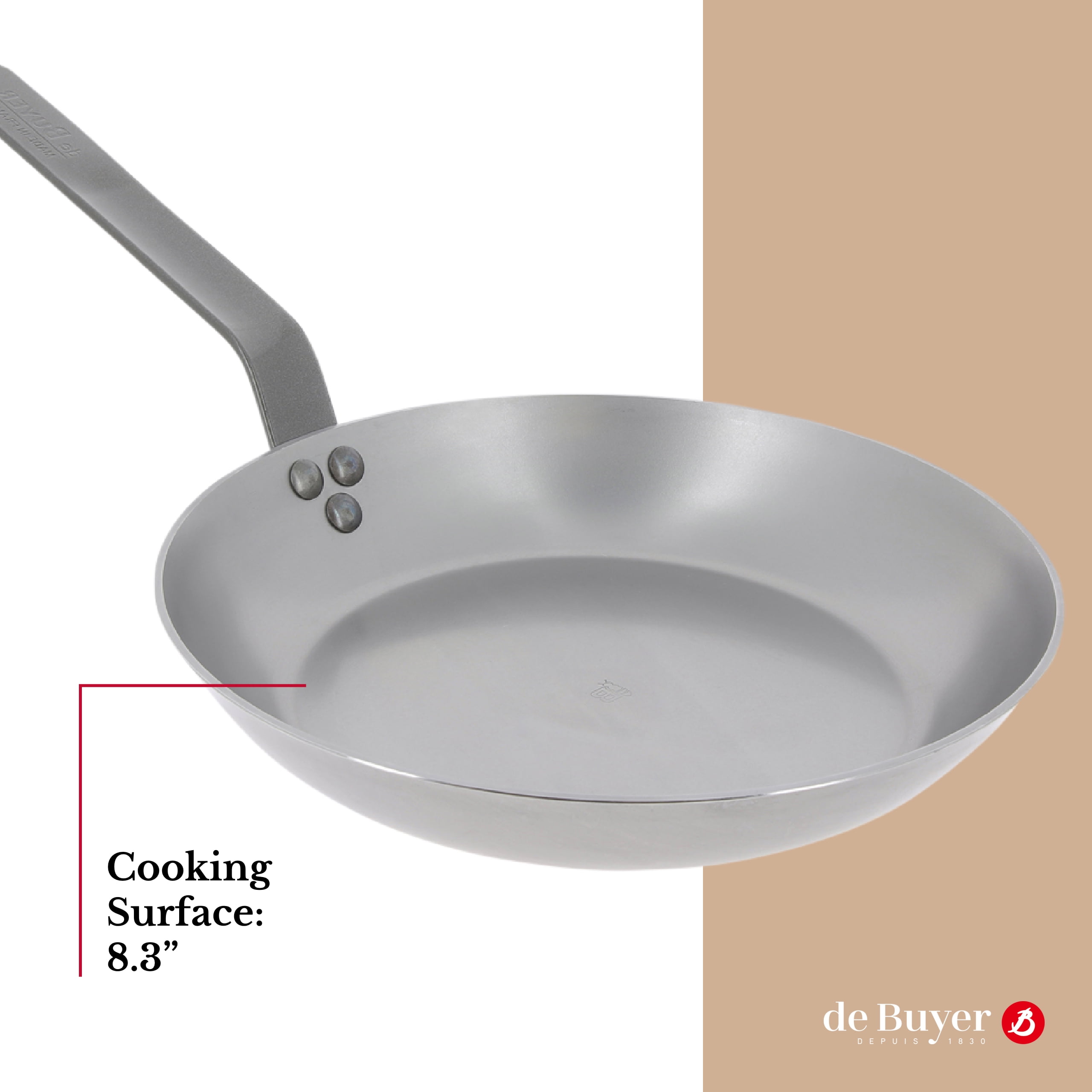 de Buyer MINERAL B Carbon Steel Omelette Pan - 11” - Naturally Nonstick -  Made in France