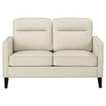 thumbnail image 4 of Pemberly Row Faux Leather Upholstered Track Arm Loveseat Ivory, 4 of 11