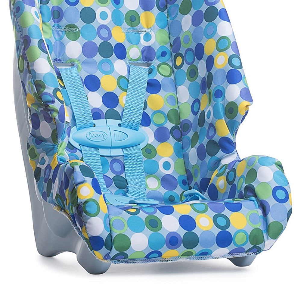 Joovy Toy Booster Car Seat Crash Tested Latch System Fits Dolls 12 to 22 Blue Dot Walmart