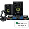 Hercules DJ Starter Kit Worldwide Starlight USB DJ Controller with Serato DJ Lite, 15-watt Monitor Speakers and Headphones