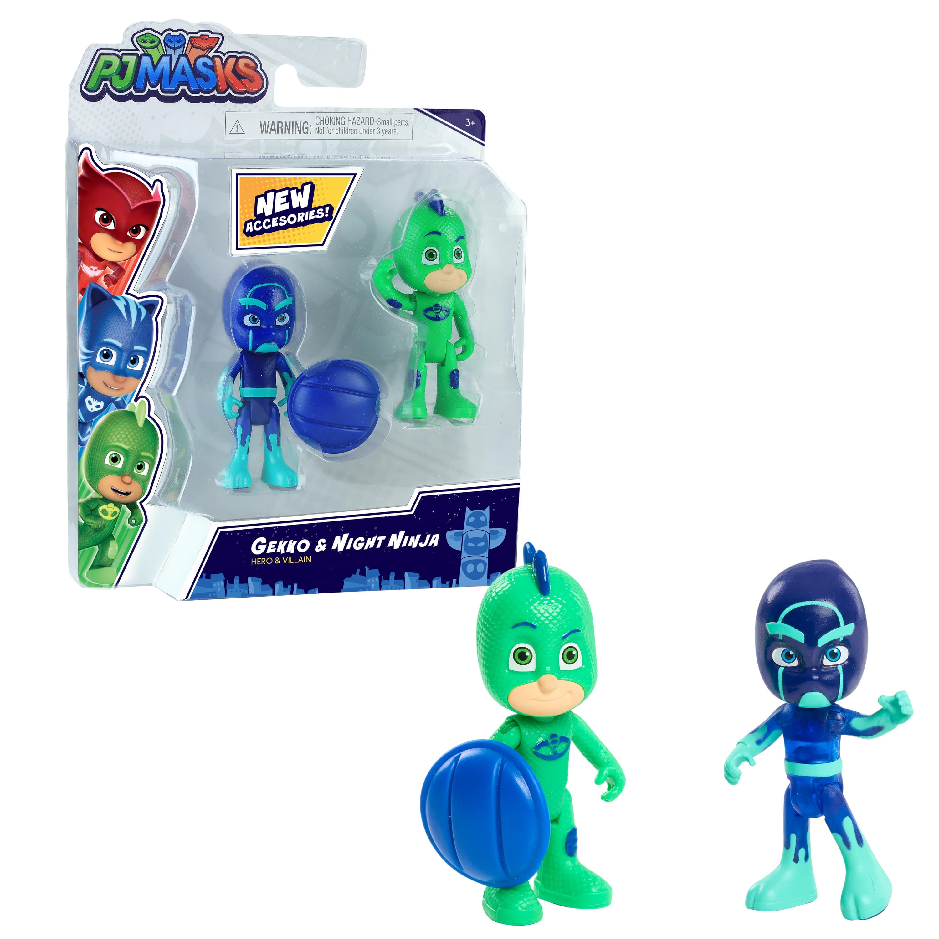 PJ Masks Hero vs. Villain 2Pack Figure Set, Gekko & Night Ninja, Ages 3+ PJ Masks Hero vs. Villain 2Pack Figure Set, Gekko & Night Ninja, Ages 3+