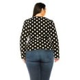 thumbnail image 3 of Women's Plus Size Collarless Button Down Jacket with Belt Accent, 3 of 7