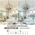 thumbnail image 5 of Black Chandelier,12-Light Farmhouse Chandelier for Dining Room Lighting Fixtures Hanging,Modern Chandelier for Bedroom,Foyer,Hall,Kitchen,Living Room and Entryway, 5 of 8