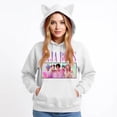 thumbnail image 3 of Pop cazadora para niña Demon Hunters Women's Fashion Cat-Ear Crop Top Hooded Sweatshirt （White）, 3 of 4