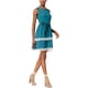 thumbnail image 1 of maison Jules Vestido ajustado y acampanado para mujer, verde, extra pequeño, 1 of 2