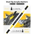 thumbnail image 5 of JusArt 48 Colors Dual Tip Acrylic Paint Pens Markers, Brush and Fine Tip, Premium Paint Pens for Wood, Canvas, Egg, Stone, Fabric, Rocks, Metal, Glass, Ceramic, DIY Crafts Making Art Supplies Gifts, 5 of 7