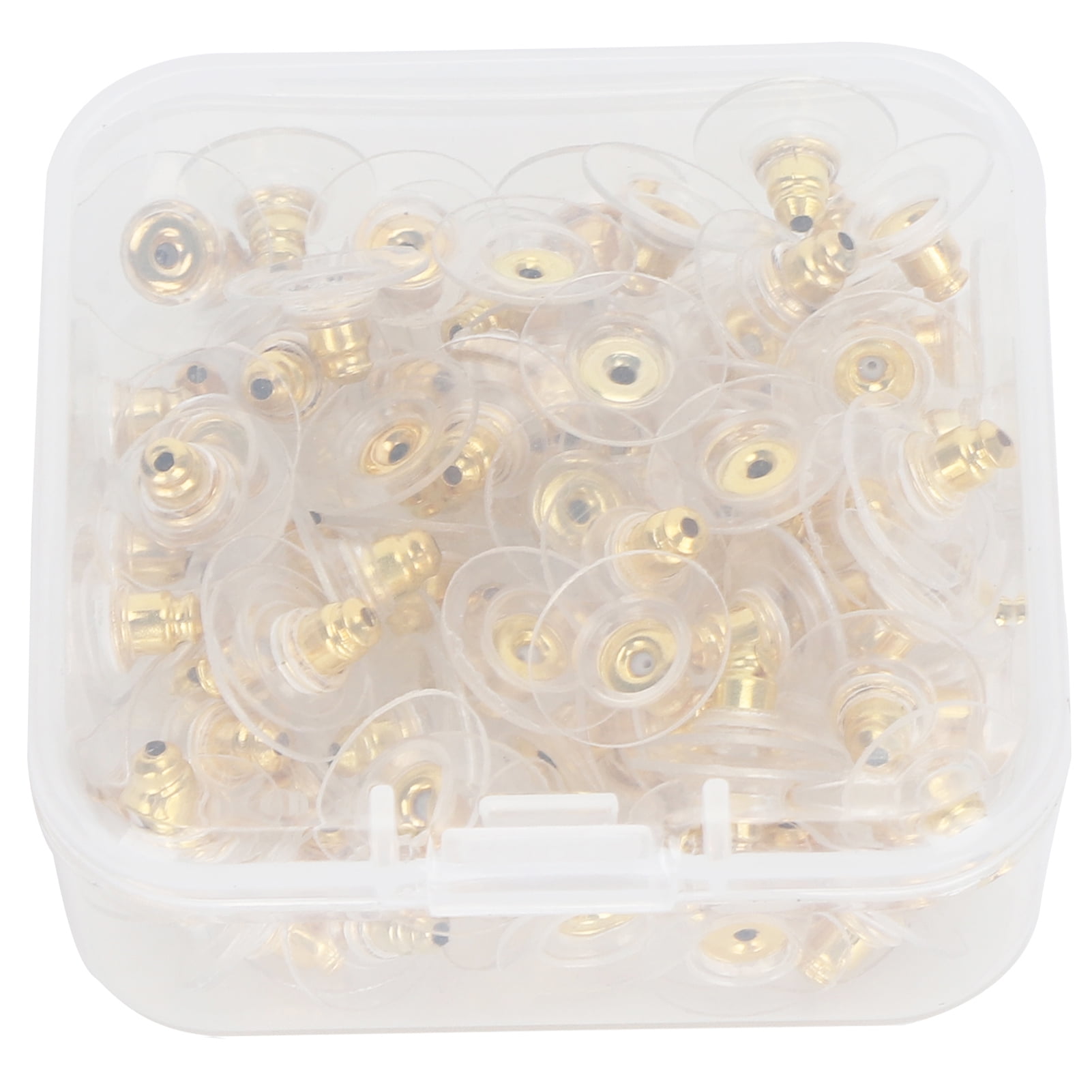 100Pcs Earring Backs Replace Pierced Backing Stopper Boxed DIY Jewelry Materials 