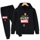 thumbnail image 4 of Sudadera con capucha y pantalones con estampado de Spiderman de Marvel para niños, 2 piezas, traje de primavera, otoño e invierno, ropa para niños y niñas, conjunto deportivo informal, 4 of 5