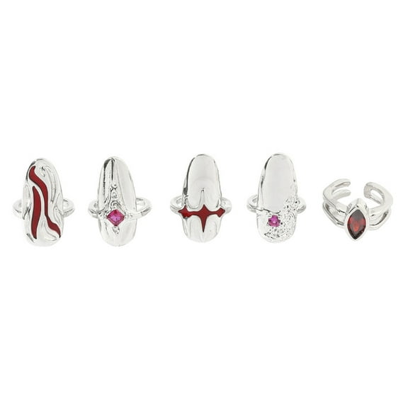 1 Set Nail Tip Ring Fashion Finger Tip Ring Women Nail Rings Set Finger Jewelry