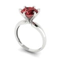 thumbnail image 2 of Solitaire Engagement Ring for Women - 2.5ct Natural Garnet in 14K White Gold Promise Ring, 2 of 5