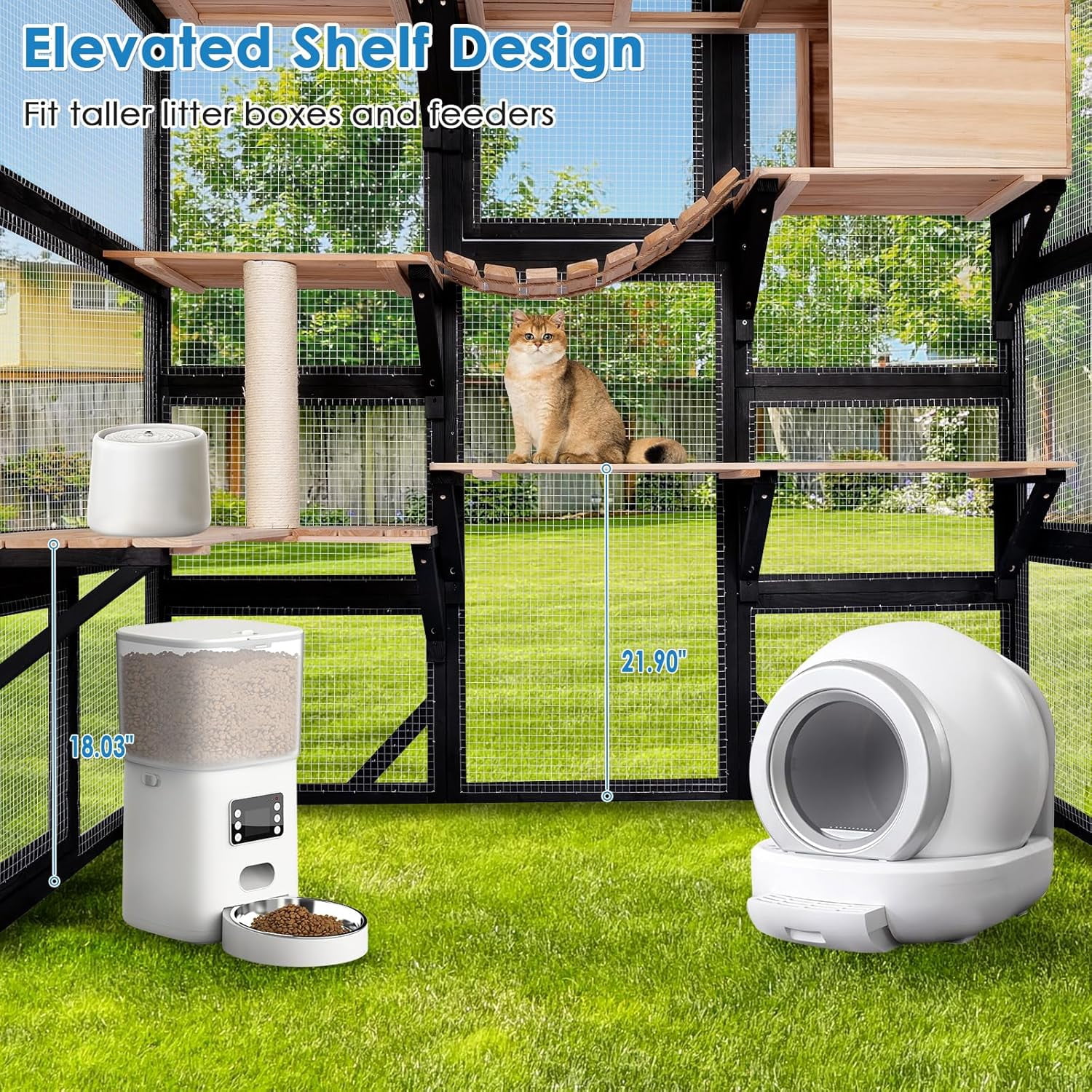 Catio Outdoor Cat Enclosure Large Walk in Cat House for Mulitiple Cats