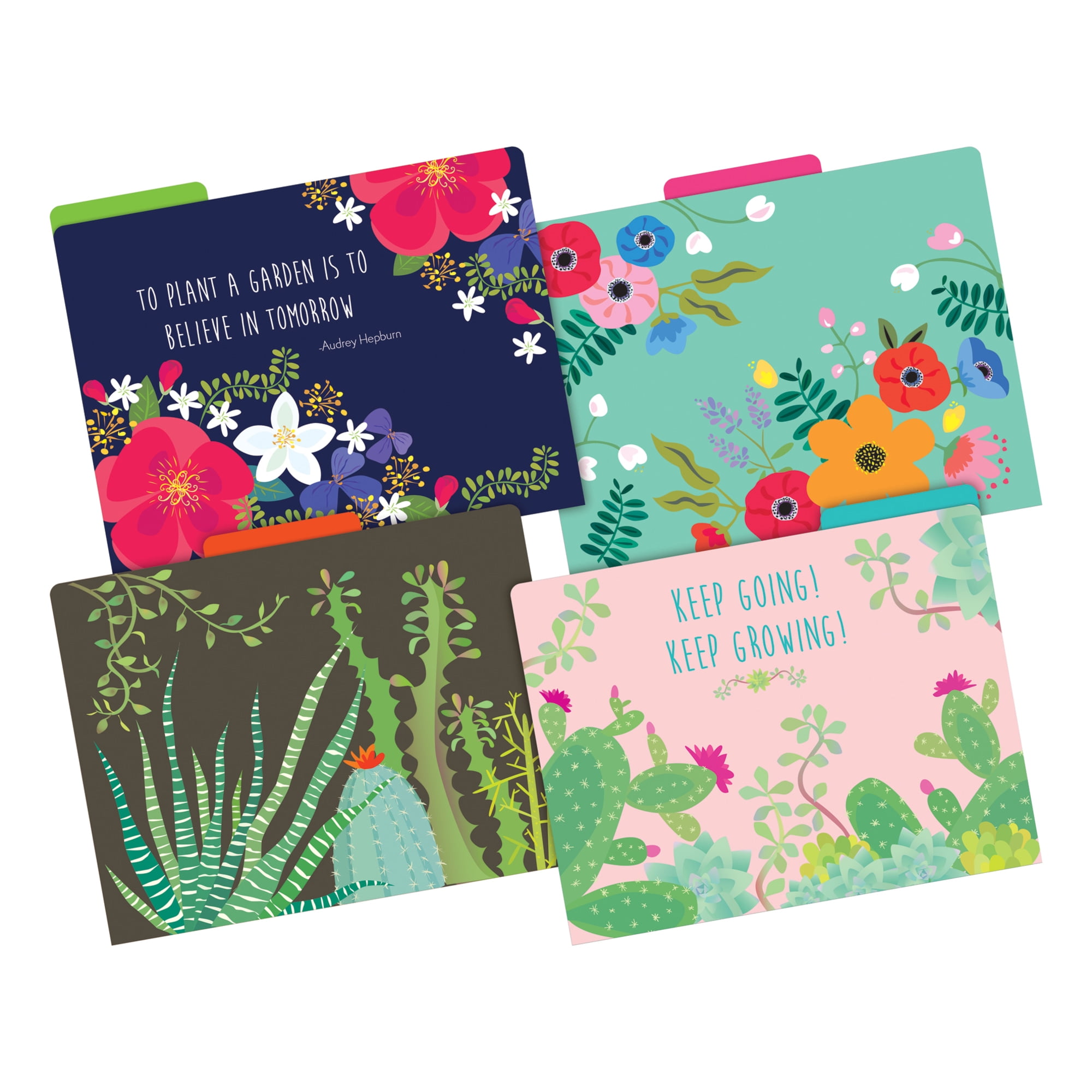 Barker Creek Design File Folders, Multicolor, 1/3-Cut Tabs, Letter Size, 24-Count