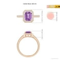 thumbnail image 4 of ANGARA Natural Emerald-Cut 1.5 ct Amethyst Engagement Ring with Diamond Halo in 14K Rose Gold for Women (Size-8x6mm) | February Birthstone, Anniversary, Jewelry Gift for Women | Natural Amethyst Ring, 4 of 8
