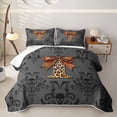 thumbnail image 2 of jejeloiu Retro Damask FloralQuilt Full For Girls,Gothic Letter Initial I Full Bedspread Sets,3pcs, 2 of 7