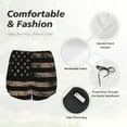 thumbnail image 6 of Picia American Flag with Desert Camouflage Pattern Women's 2 in 1 Athletic Running Shorts High Waisted Workout Casual Gym Sweat Shorts with Comfy Liner Zipper Pockets-Medium, 6 of 9