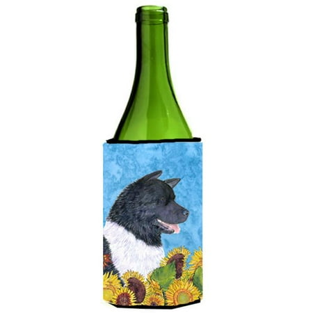 

Akita In Summer Flowers Wine bottle sleeve Hugger - 24 oz.
