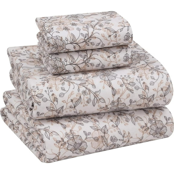 RUVANTI Flannel Sheets Queen Size - 100% Cotton Double Brushed Bed Sheets, Deep Pockets 16 Inches Queen Sheet Set, All Seasons Breathable & Extra Soft - Warm & Cozy, 4 Piece, Shallow