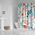 thumbnail image 2 of Vintage Floral and Autumn Leaves Shower Curtain, 72x72 Polyester, Romantic Botanical Farmhouse Look, 2 of 5