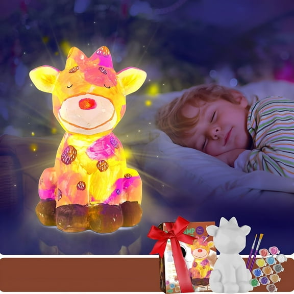 BESTSKY Paint Your Own Cow Lamp Kit,Art Supplies Arts Crafts Kit,Painting Kit for Kids 6-12,Dinosaur Toys for Boys and Girls,Birthday Christmas Gift Ages 3-12
