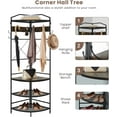 thumbnail image 5 of LinkRomat 4-Tier Corner Hall Tree with Hooks and Shoe Storage, Industrial Entryway Coat Rack with Bench, Rustic Wood and Metal Organizer for Small Spaces, 5 of 6