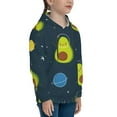 thumbnail image 3 of Kll Unisex Kids Boys Girls Hooded Pocket Pullover Hoodies-Avocado In Space, 3 of 9
