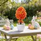 thumbnail image 1 of Decoraciones de Pascua, adornos de Pascua, plantas artificiales de Pascua, bonsáis, pequeñas plantas verdes en macetas, flores, bolas de árbol, adornos de escritorio, mini plantas bonsái, plantas de s, 1 of 7